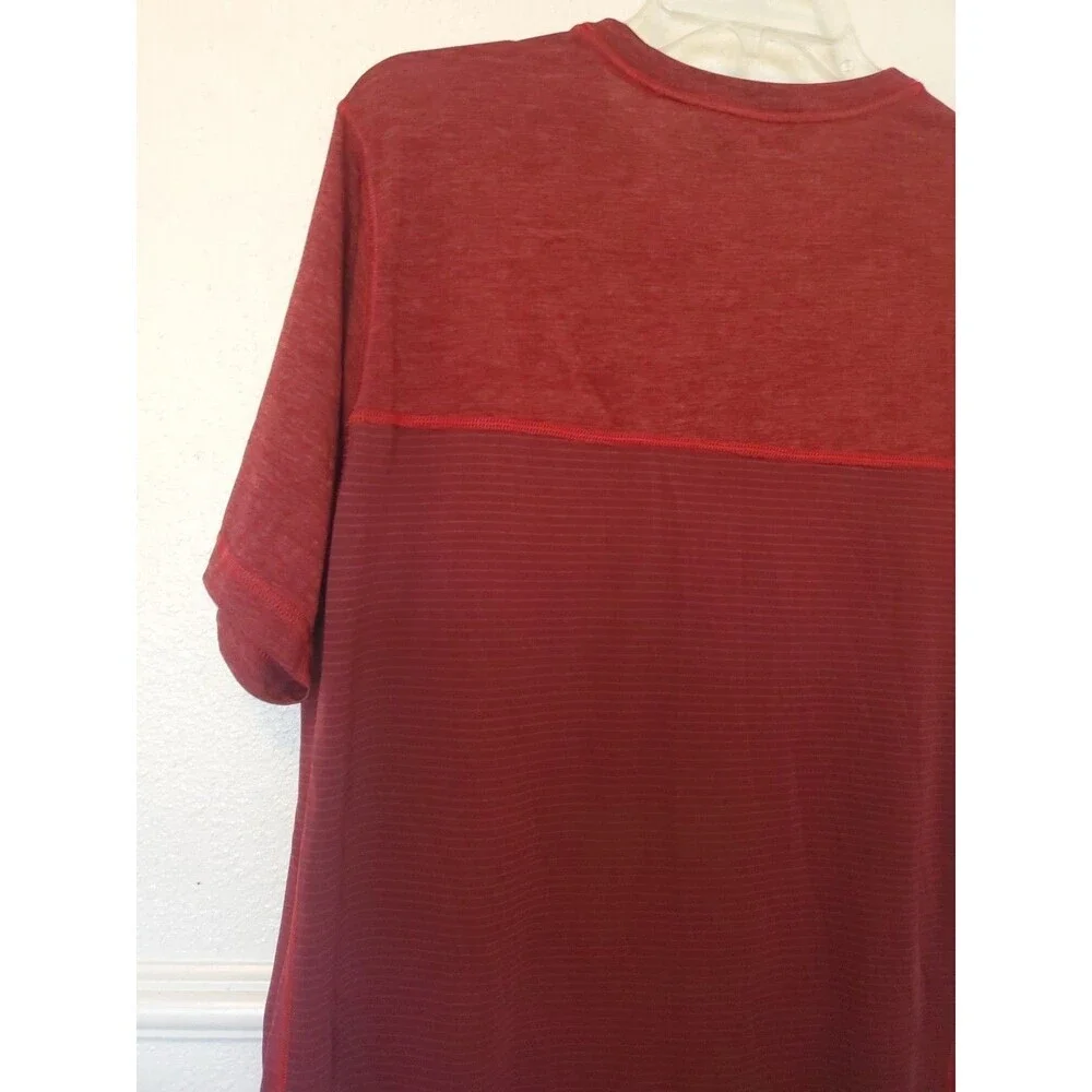 The North Face‎ T-shirt Flash Dry 100% Polyester Men's L Maroon Short Sleeve Tee - Picture 12 of 16